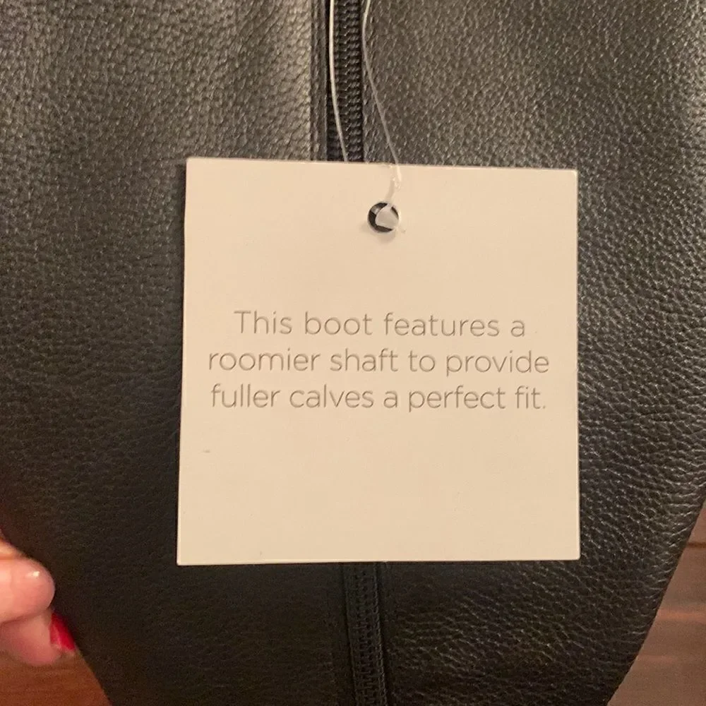 Naturalizer Women’s Jackie leather tall riding wide calf black boot size 5, NIB